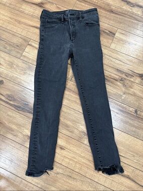 Abercrombie & Fitch Black Skinny Jeans with Frayed Hem